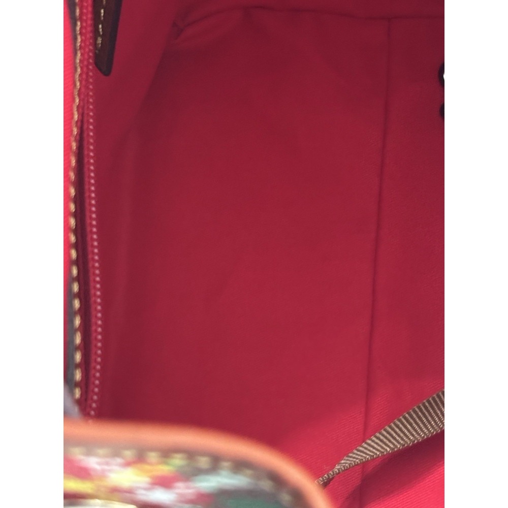 Dooney & Bourke Plaid Bucket Drawstring Shoulder Bag Red Green Tassel Logo - Picture 13 of 16